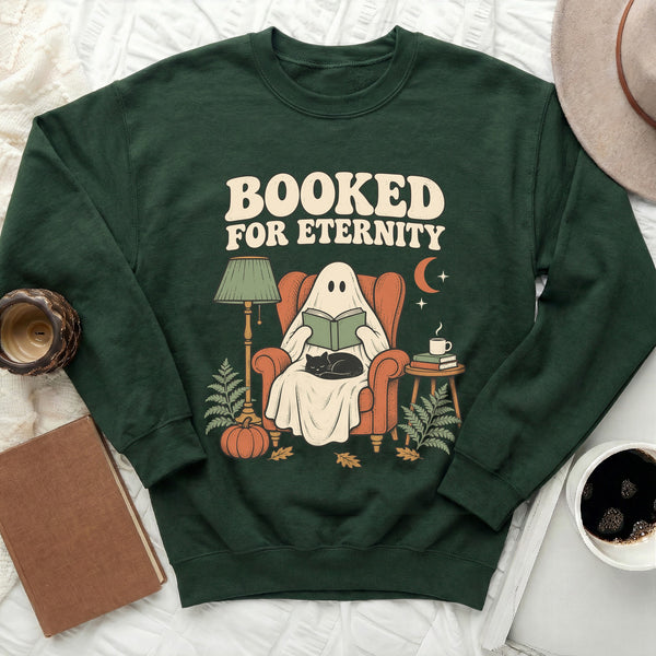 Booked For Eternity Sweatshirt in Forest Green