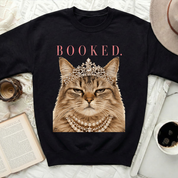 Booked. Royal Feline Sweatshirt in Black