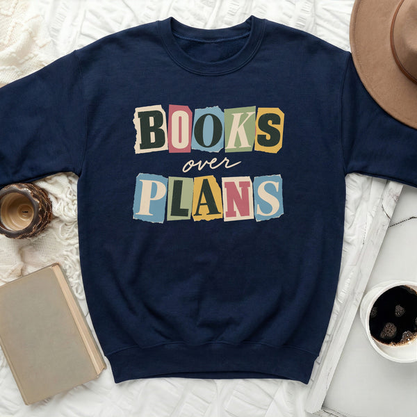 Books Over Plans Sweatshirt in Navy