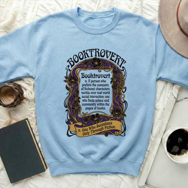 Booktrovert Statement Sweatshirt in Light Blue