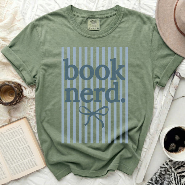 Classic Book Nerd Tee in Moss