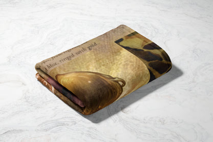 Versatile blanket with intricate golden accents design
