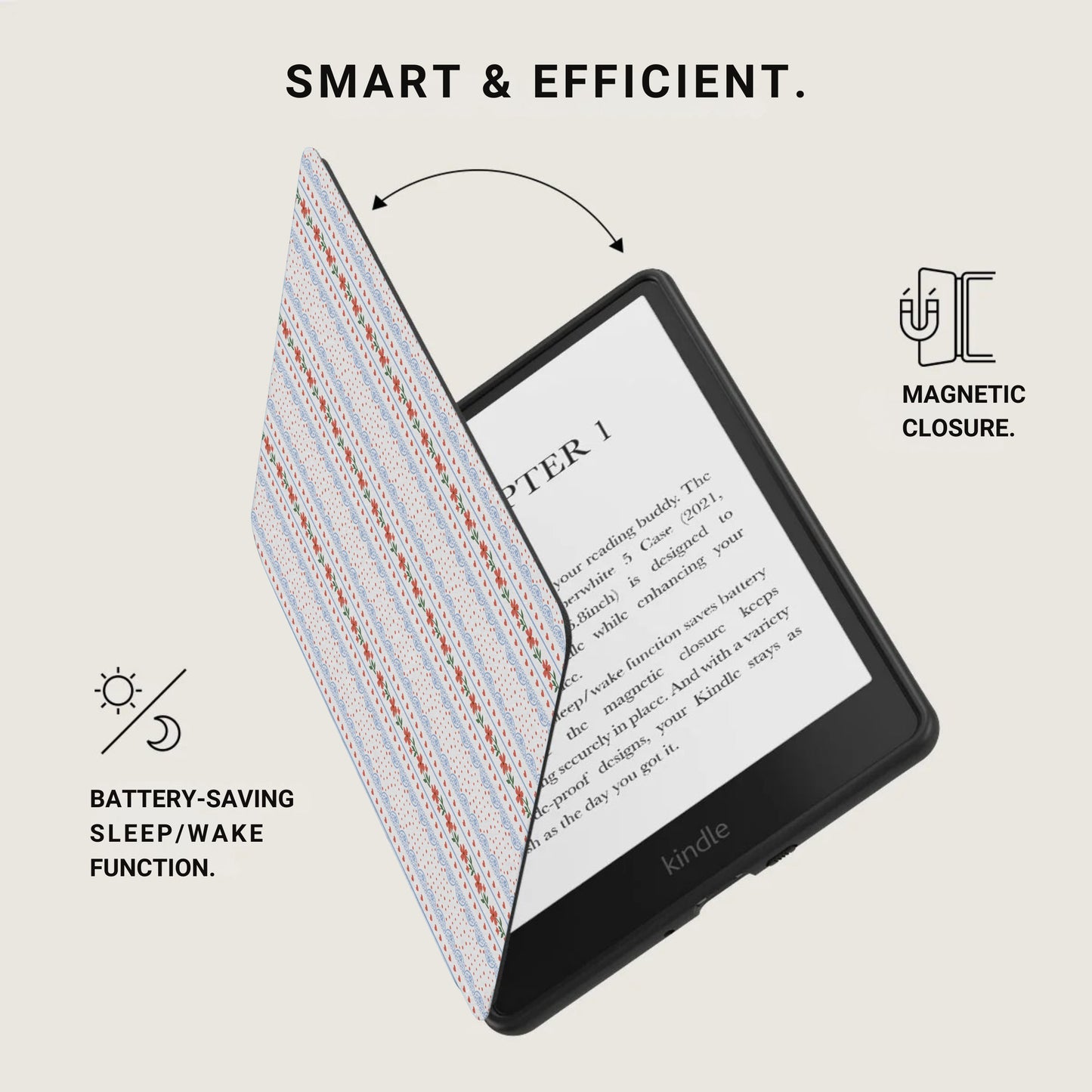 Smart & Efficient Kindle Case with Magnetic Closure