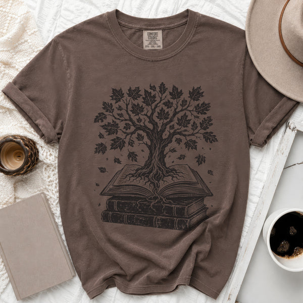 Literary Tree Tee in Espresso