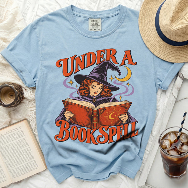 Book Spell Witch Tee in Chambray