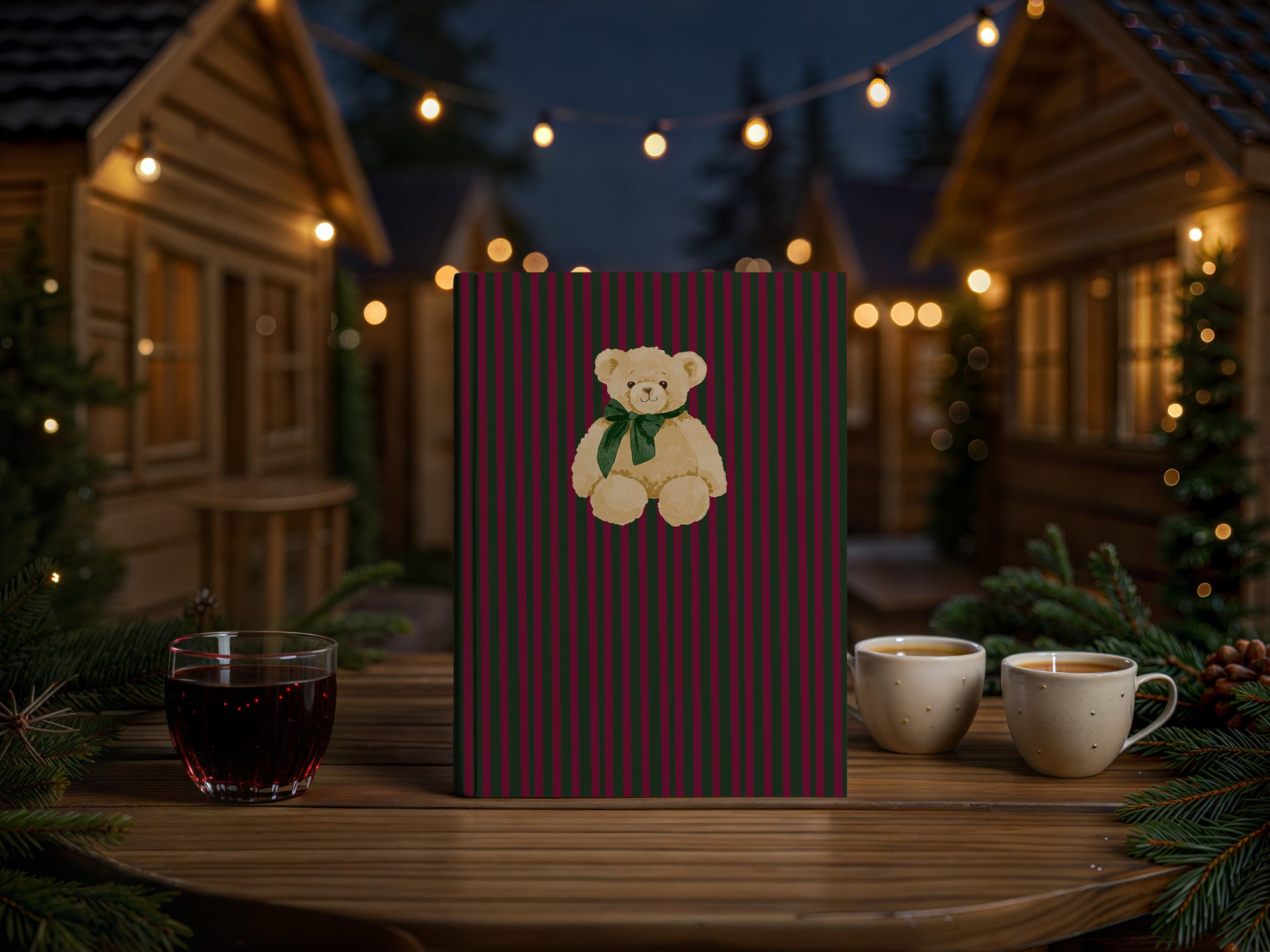 Festive Teddy Bear Journal or Planner Gift
