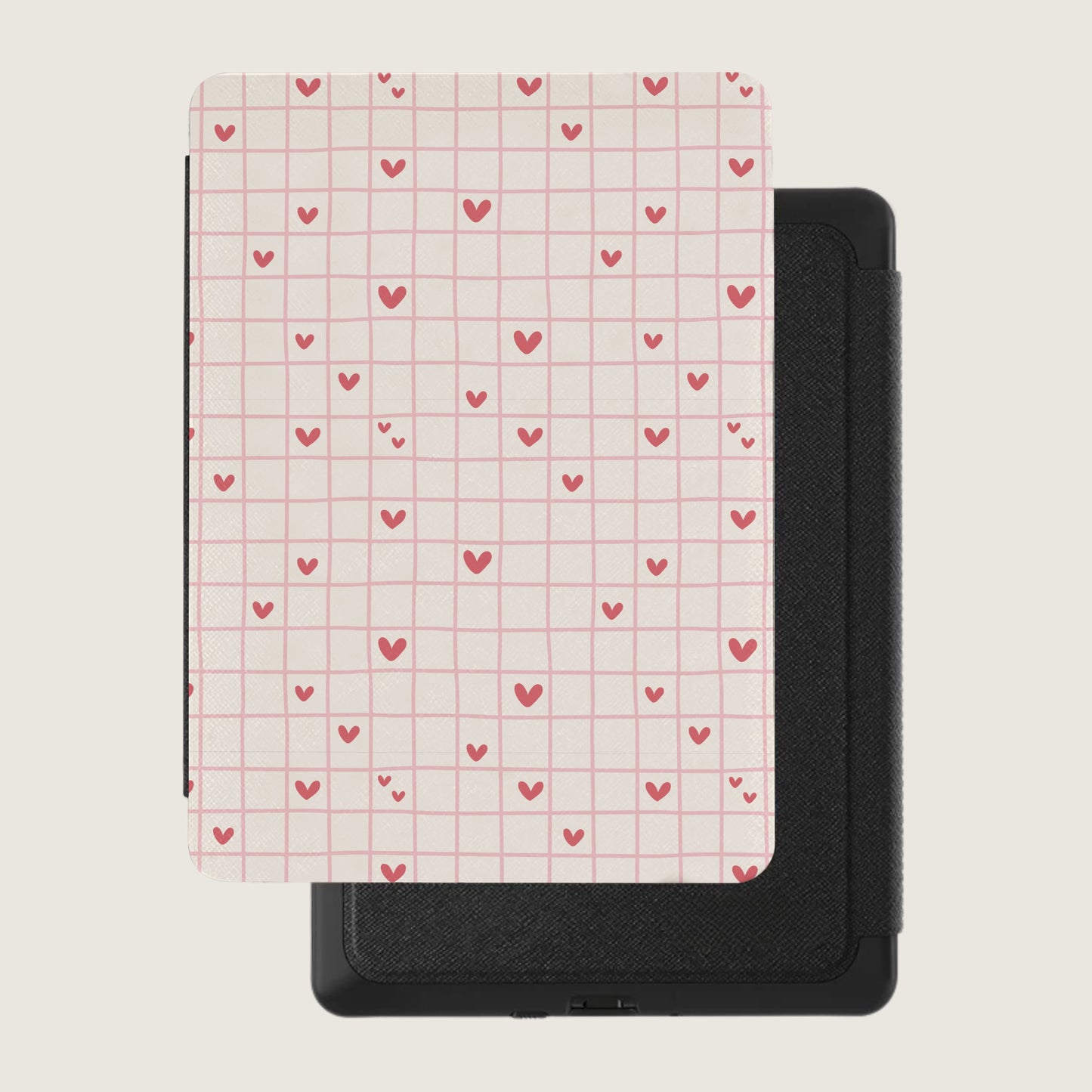 Pink Hearts on Grid Design Protective Case Cover