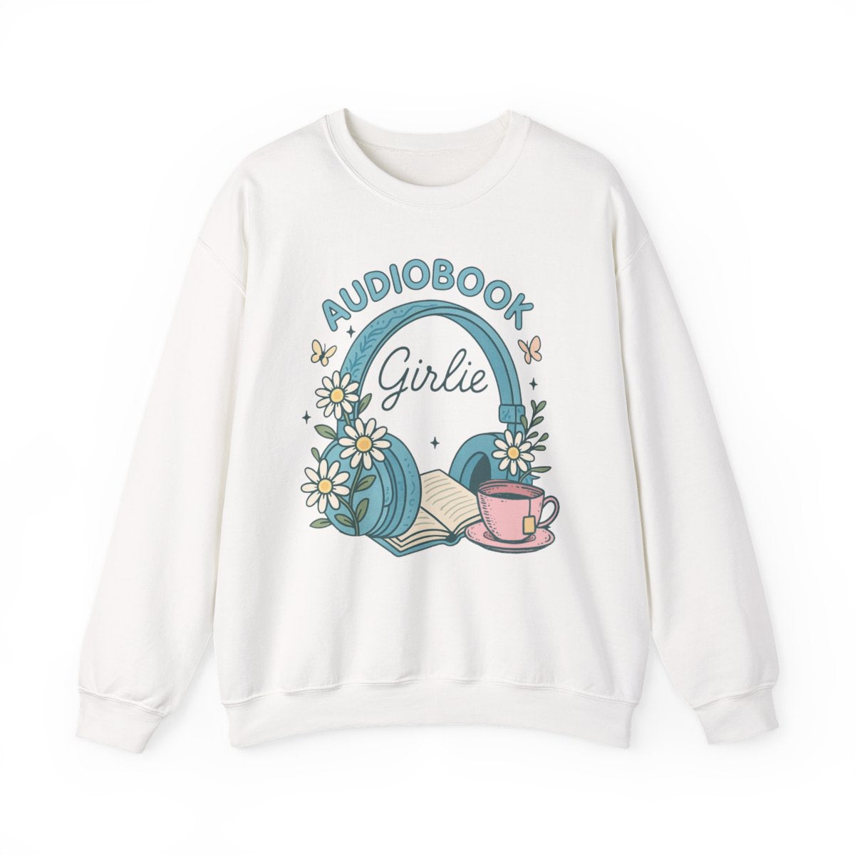 Audiobook Girlie sweatshirt with retro aesthetic design