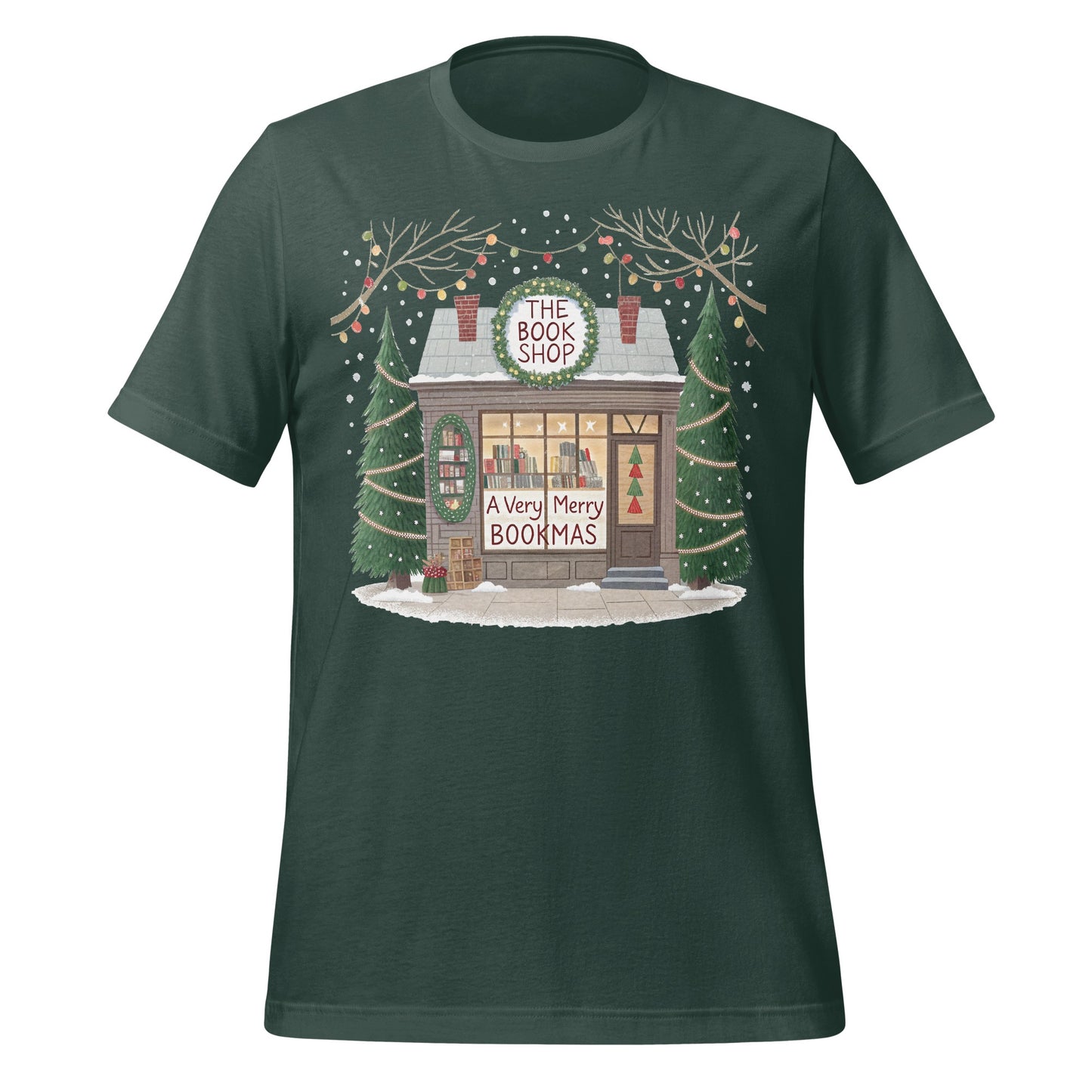 A Very Merry Bookmas Christmas Themed Graphic Shirt