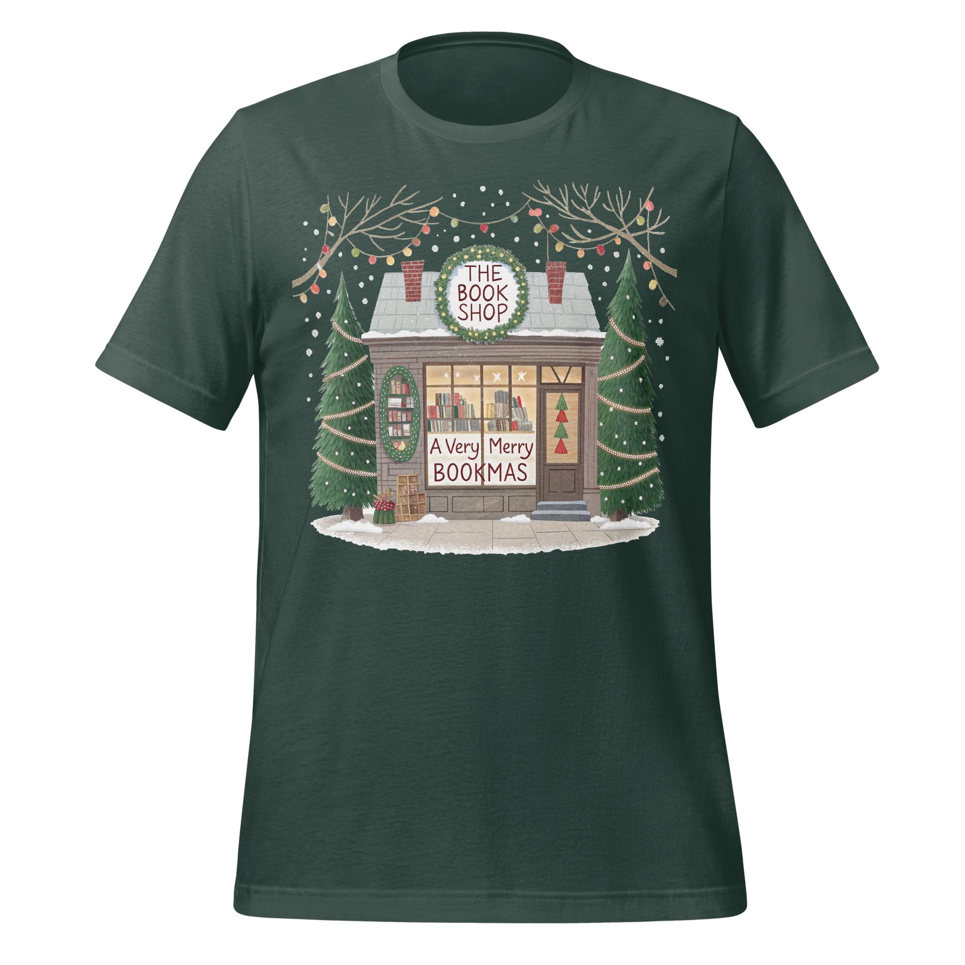 A Very Merry Bookmas Christmas Themed Graphic Shirt