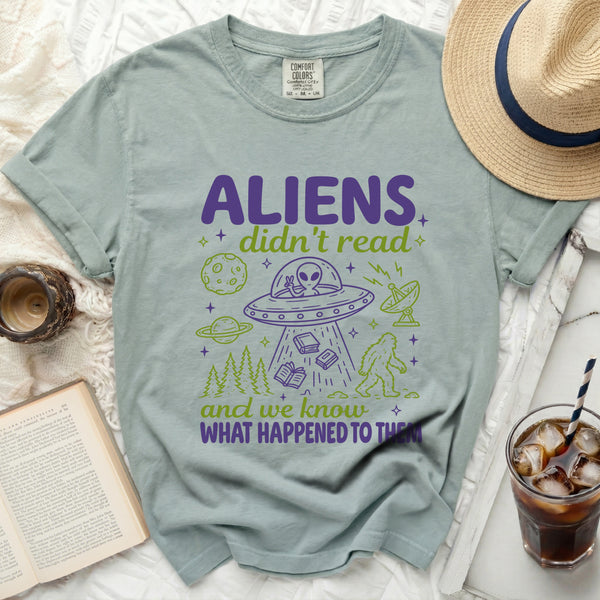 Alien Reader's Fate Tee in Bay