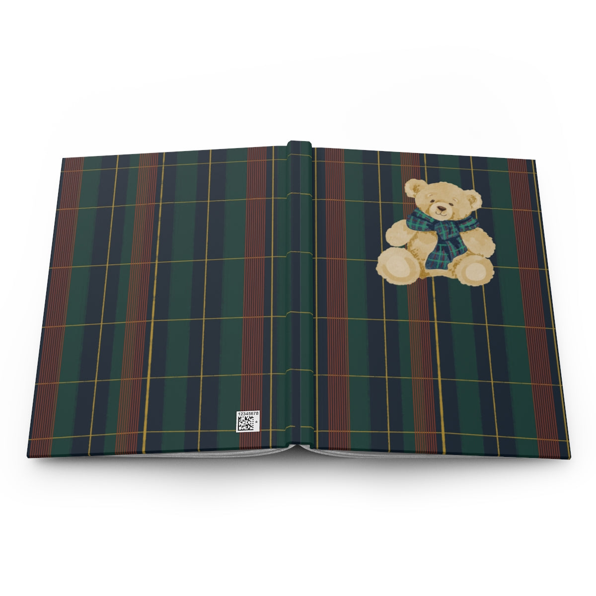 Adorable Teddy Bear on Tartan Plaid Design Journal