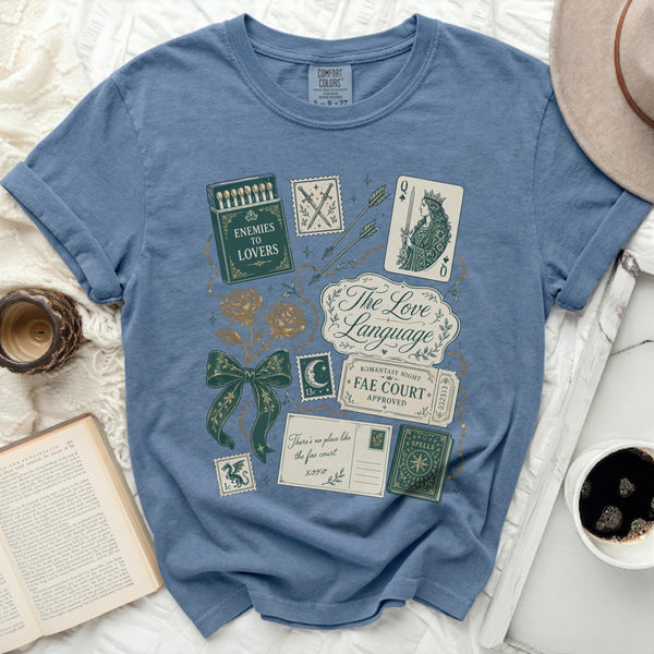 Romantasy Fae Court Tee in Blue Jean