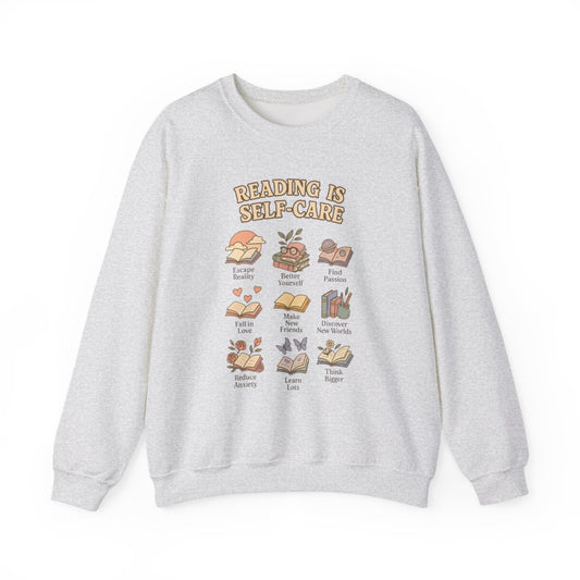 Reading is Self-Care Books and Learning Design Sweatshirt - MagicMerchEmporium