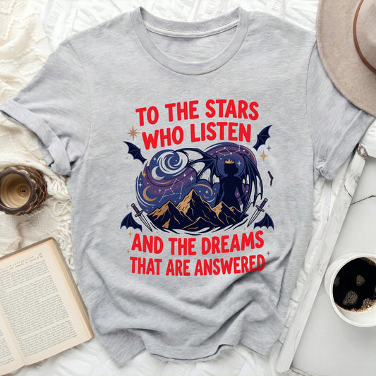 TO THE STARS WHO LISTEN AND THE DREAMS THAT ARE ANSWERED product type
stars
night sky
fantasy
dragon
celestial
moon phases
mountains
bat wings
sword
constellation
magic
dreams
listeners
bookish
fandom
mythical
dark academia
galactic
adventure
queen