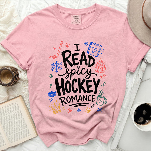 Spicy Hockey Romance Reader Tee in Blossom