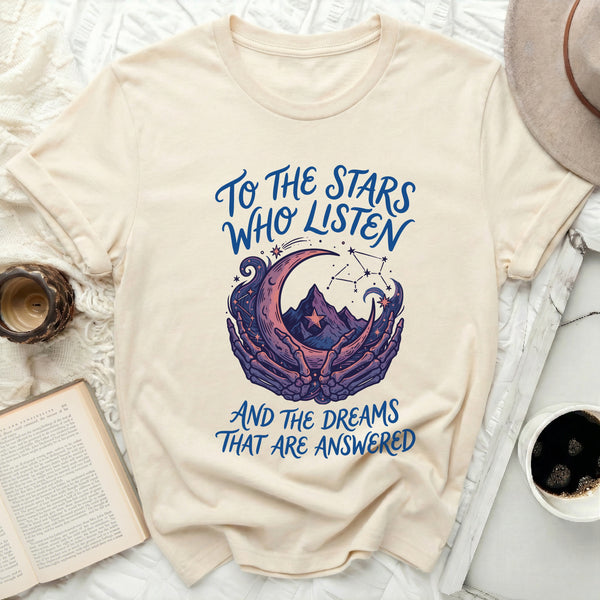 Velaris Skeletal Moon Tee in Natural