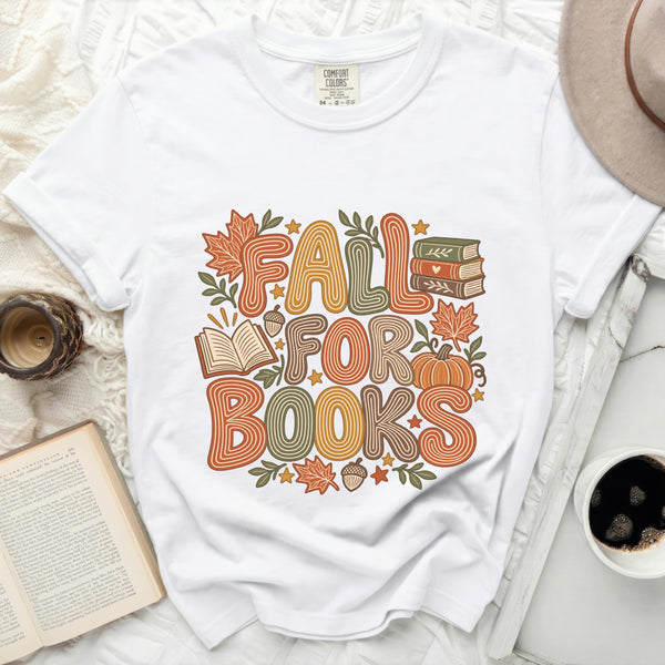 Fall For Books Tee in White