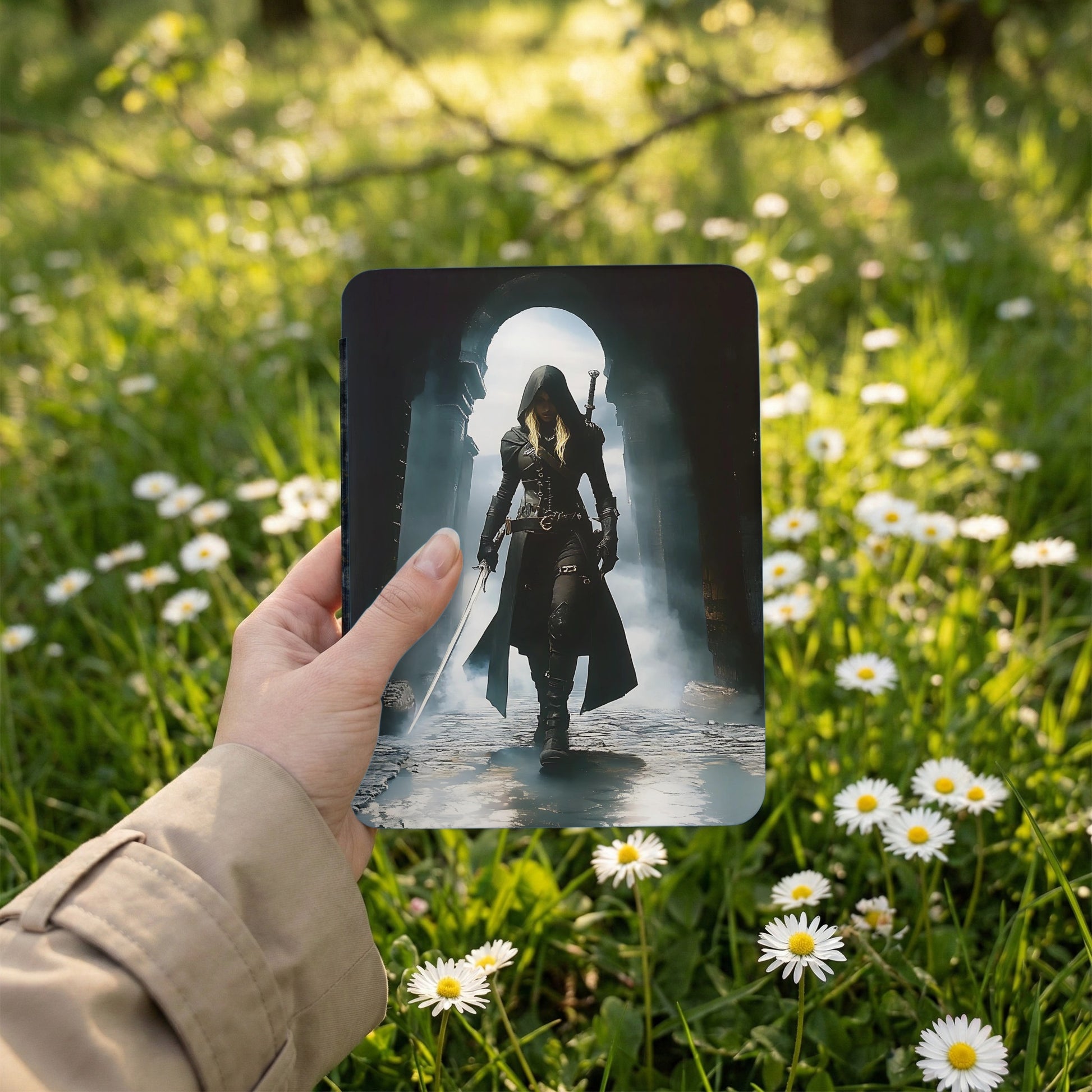 Dark Hooded Warrior Figure Fantasy Art Product Type