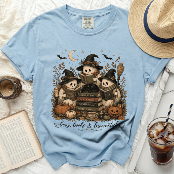 Boos & Books Tee in Chambray