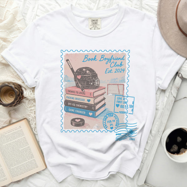 Book Boyfriend Club Hockey Tee in White