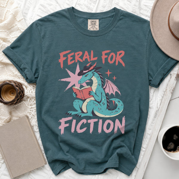 Feral For Fiction Tee in Blue Spruce