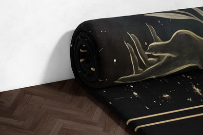 Celestial Night Sky Themed Rug with Mystical Hand Design