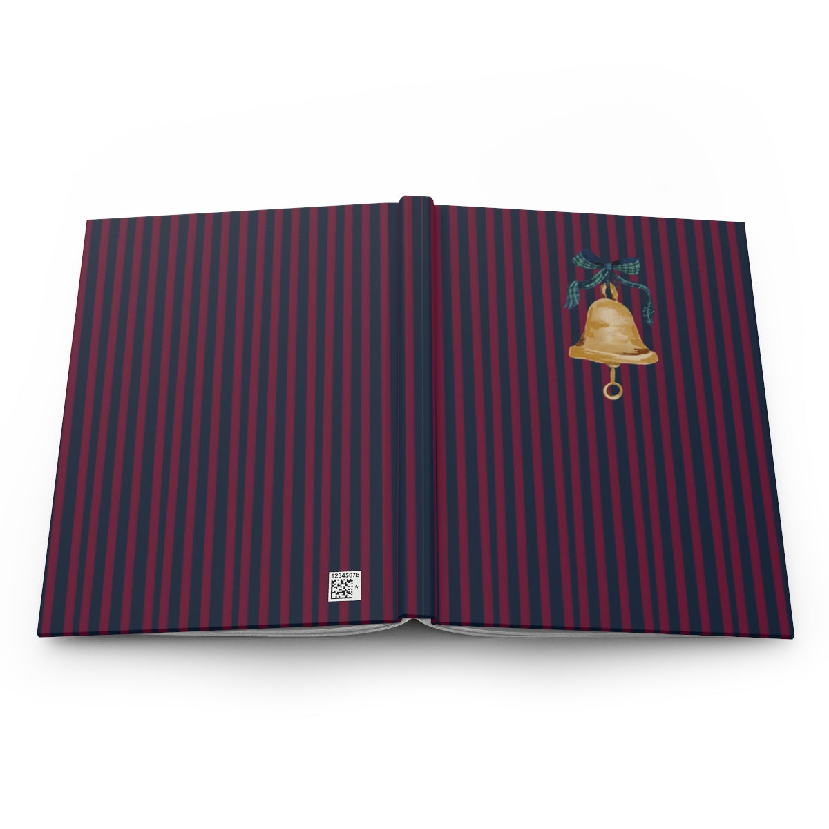 Festive Dark Blue and Red Striped Notebook