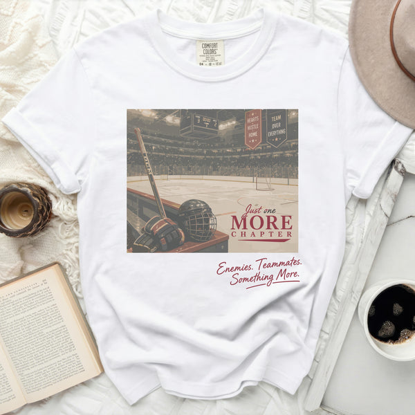 Just One More Chapter Hockey Tee in White