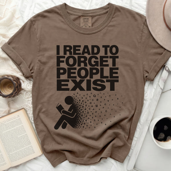 Forget People Exist Reader Tee in Espresso