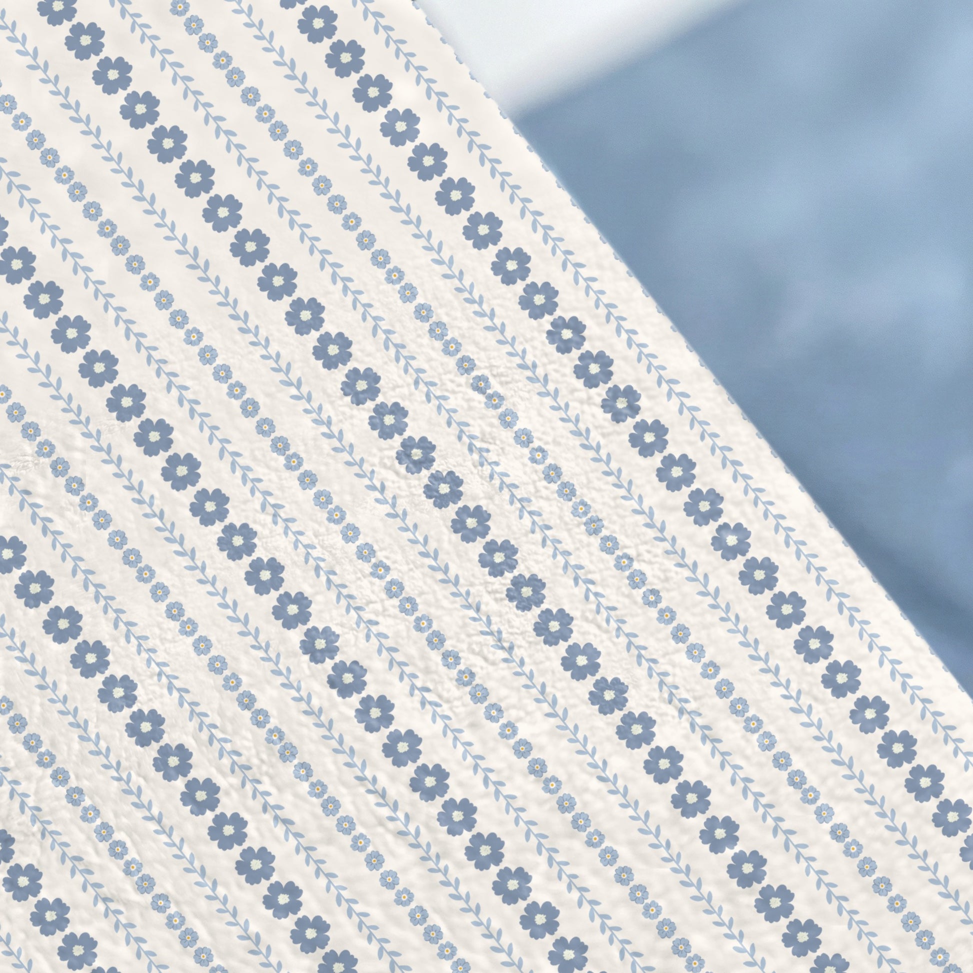 Blue Floral Pattern Decorative Fabric Product