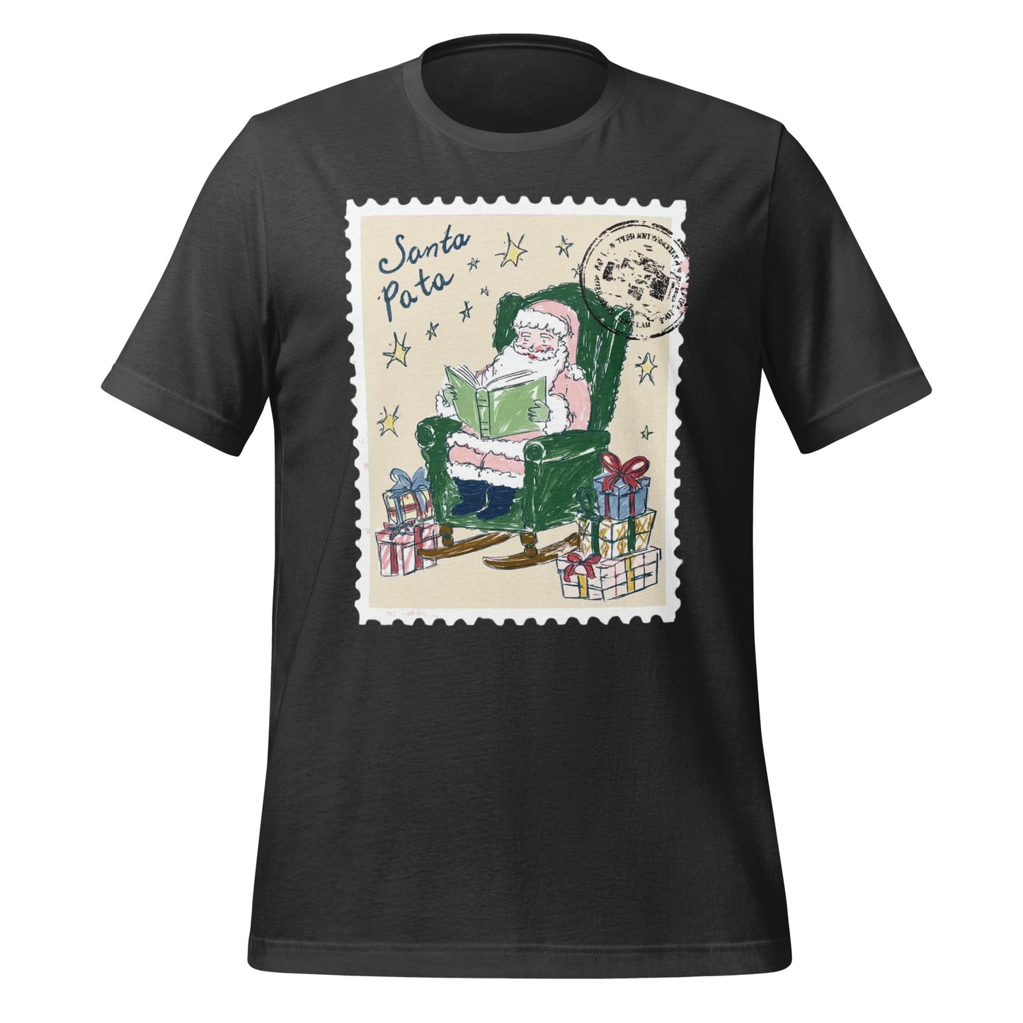 Santa Postage Stamp Graphic T-Shirt
