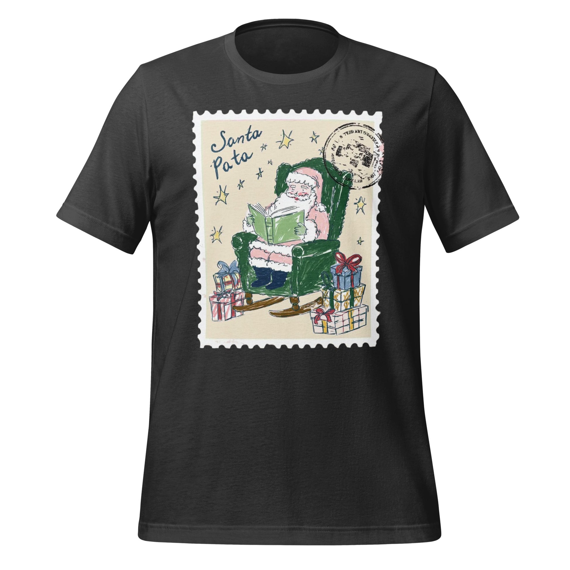 Santa Postage Stamp Graphic T-Shirt