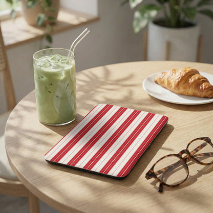 Red and White Striped Patterned Placemat