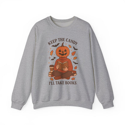 Keep The Candy I'll Take Books Halloween Sweatshirt