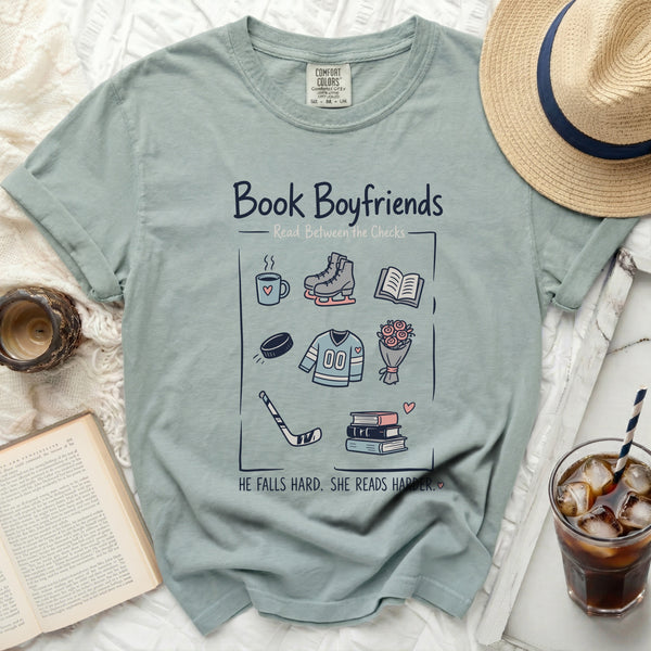Book Boyfriends Hockey Romance Tee in Bay