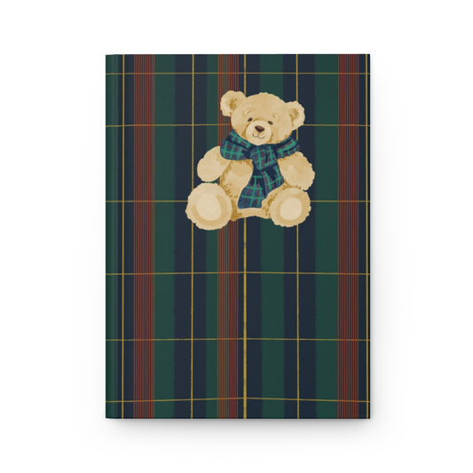 Cute Teddy Bear on Plaid Design Notebook product