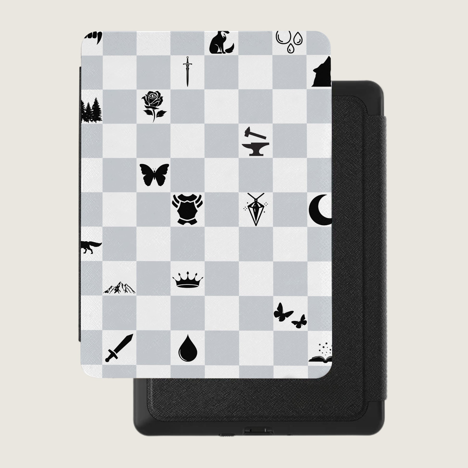 Fantasy Symbols Checkerboard Pattern Monochrome product type