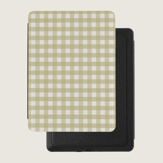 Beige Checkered Pattern Tablet Cover Design
