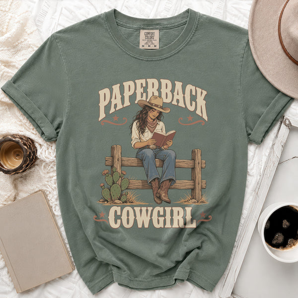 Paperback Cowgirl Tee in Moss