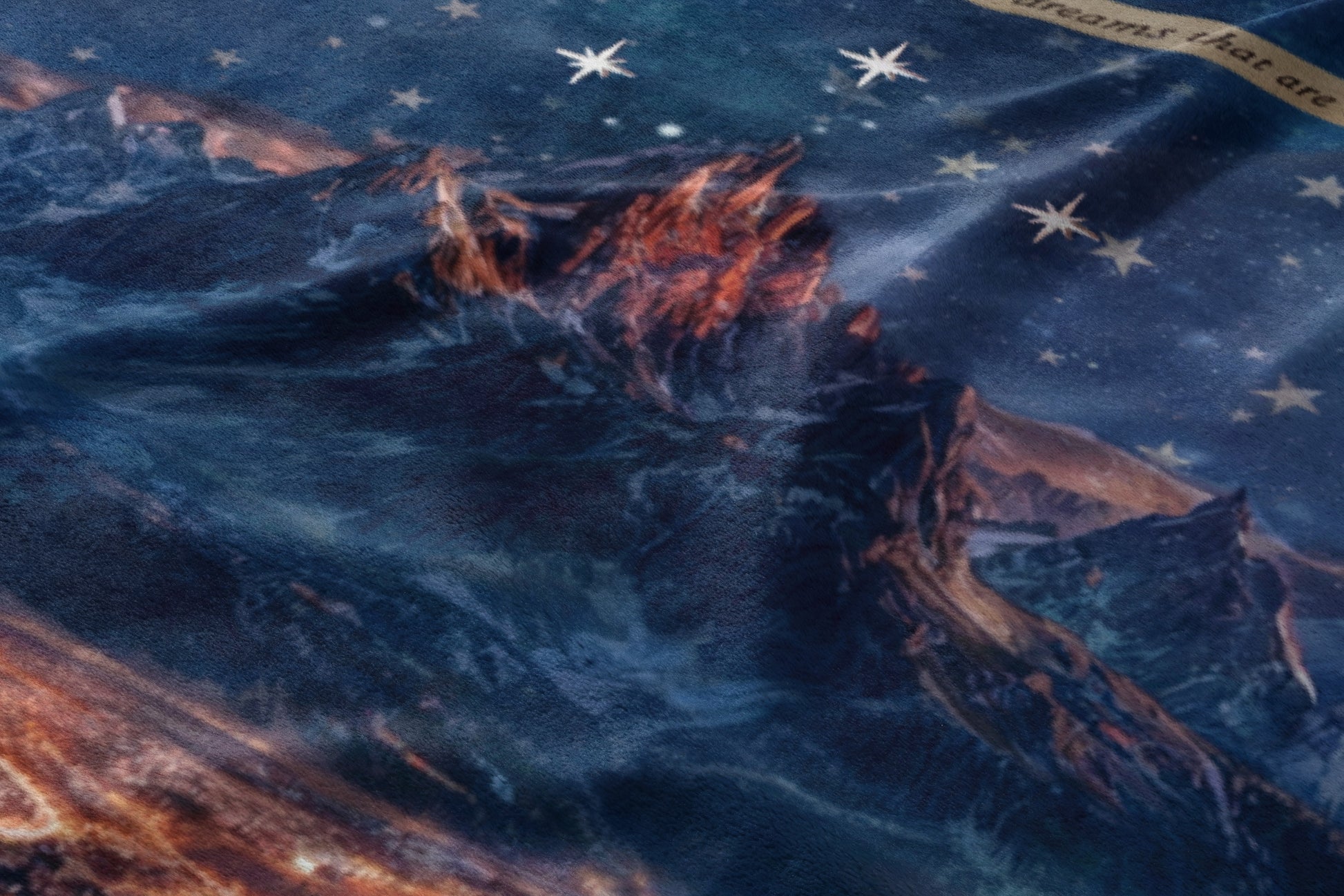 Starry Night Mountain Landscape Wall Art Decoration