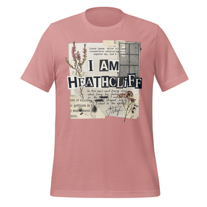 I Am Heathcliff Graphic Text Pink Shirt