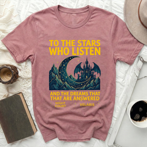 Velaris Dreamer Statement Tee in Heather Mauve