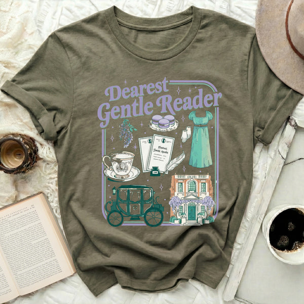 Dearest Reader Tee in Military Green