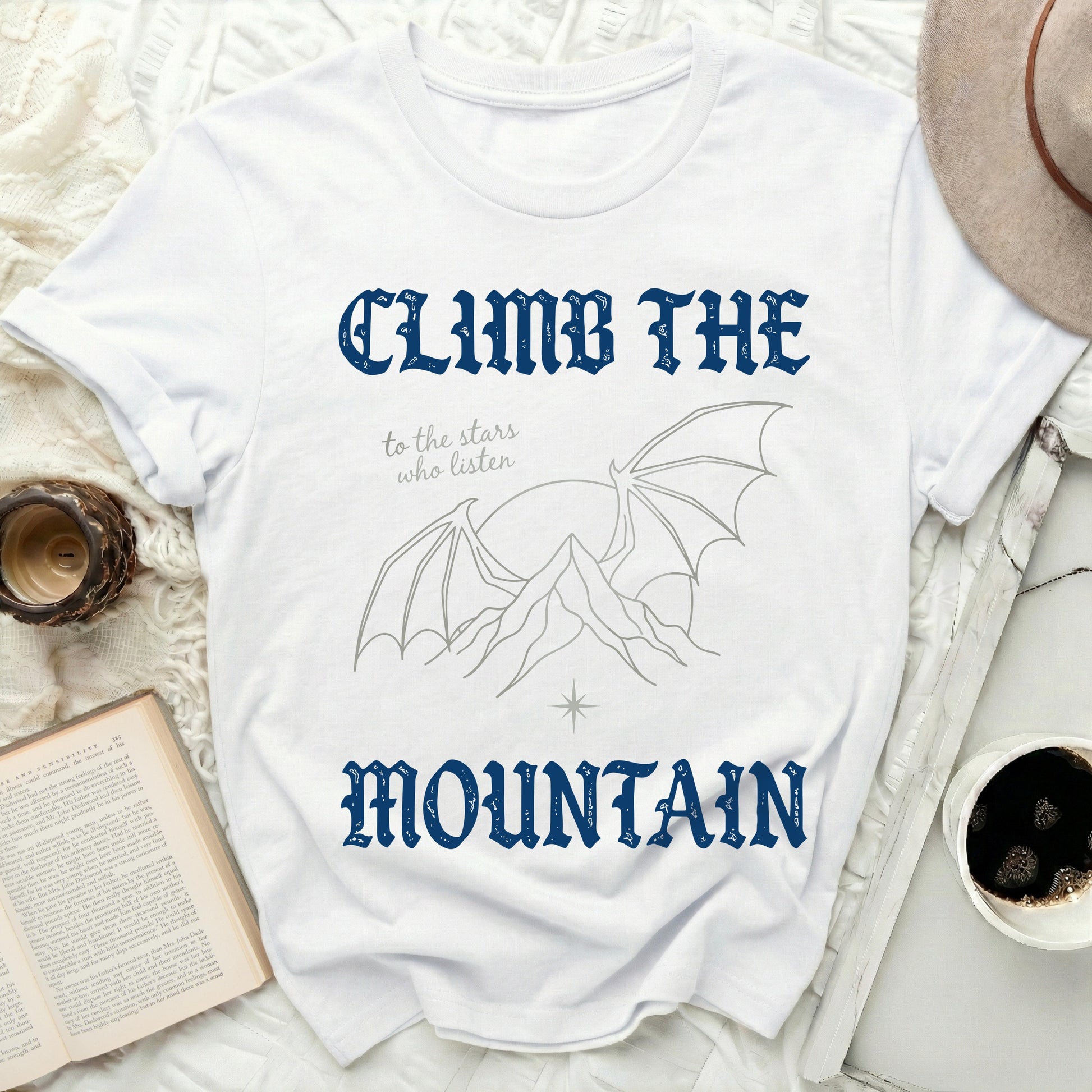 CLIMB THE MOUNTAIN to the stars who listen product type
Climb The Mountain
Stars Who Listen
ACOTAR Inspired
Bookish Apparel
Fantasy Shirt
Dragon Wings
Mountain Art
Fae Core Style
Night Court
Book Lover Gift
Reading Fan
Literary Theme
Magical Design
Inspirational Quote
Unique Graphic
Mythical Creature
Epic Adventure
Celestial Star
Acotar Merch
Product Type