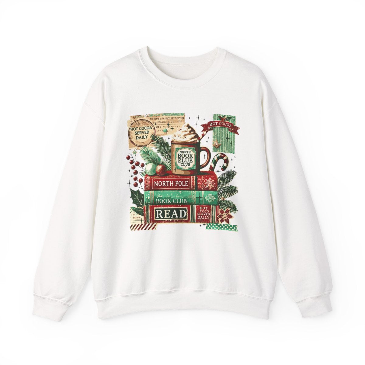 Hot Cocoa Read Book Club Holiday Sweatshirt