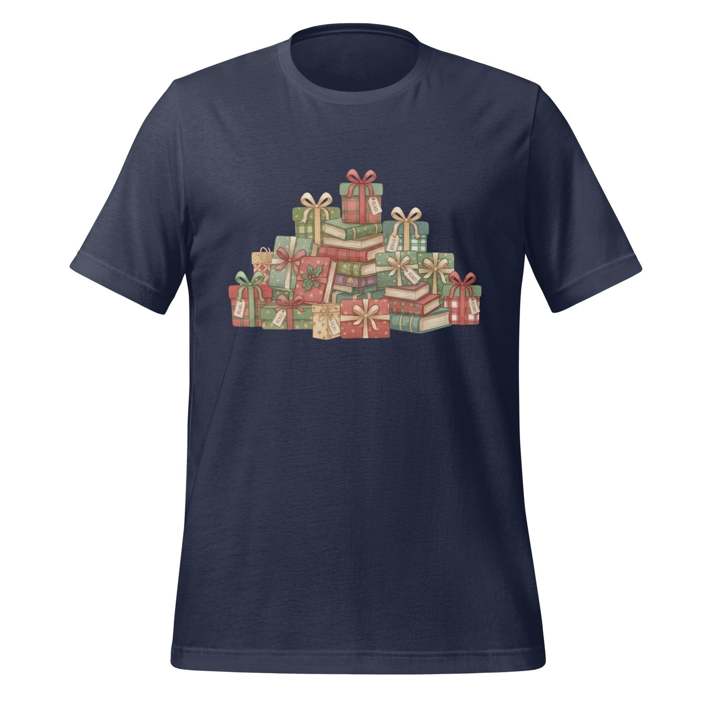 Festive Gifts Colorful Pile on Navy Background T-shirt