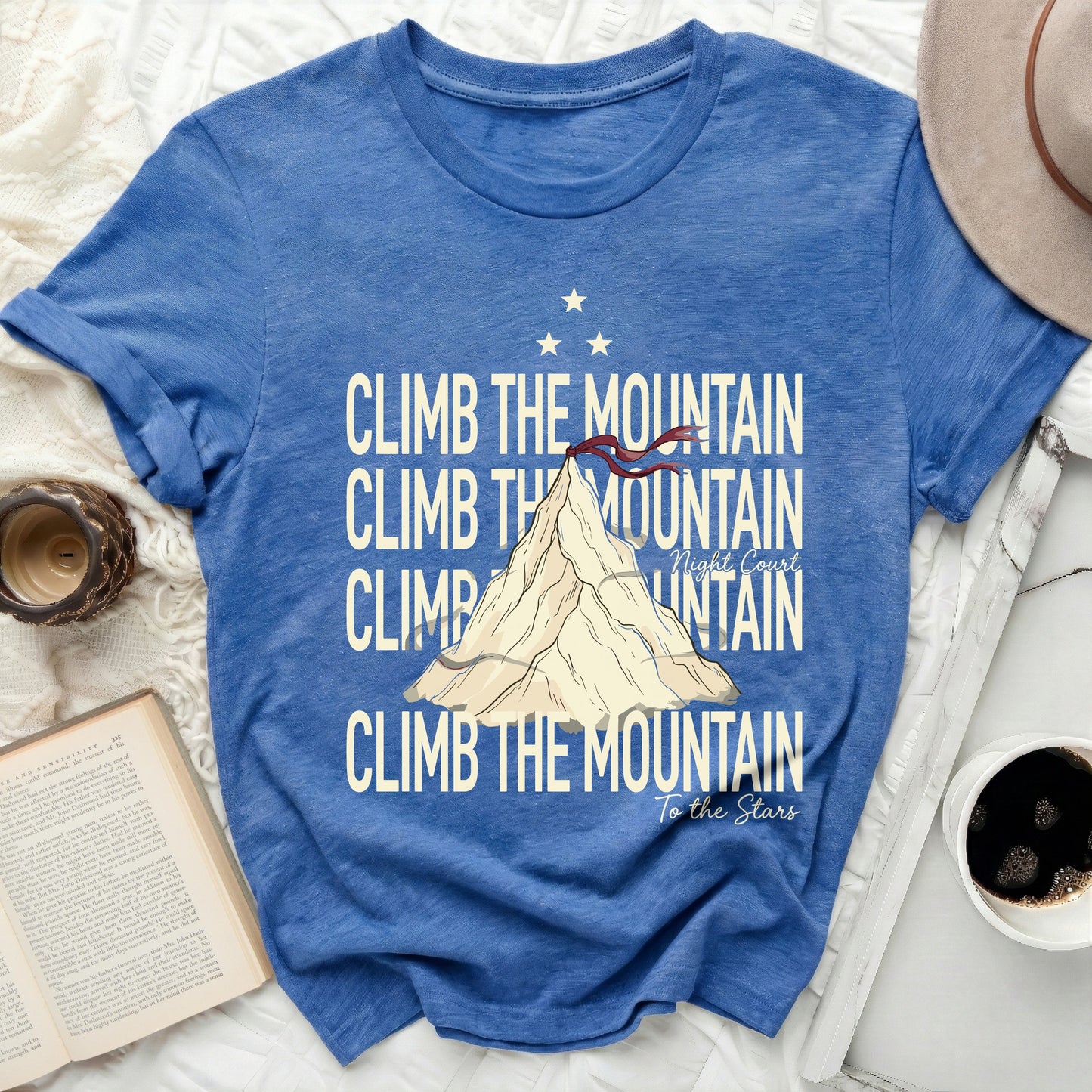 CLIMB THE MOUNTAIN Night Court To The Stars product type
Climb The Mountain
Night Court
To The Stars
ACOTAR
Bookish Apparel
Fantasy Lover
SJM Fandom
Book Inspired
Motivational Quote
Adventure Shirt
Reading Merch
Blue Tee
Graphic T-Shirt
Bookworm Gift
Fae Court
Rhysand Feyre
Velaris
Starry Night
Mountain Design
Literary Shirt