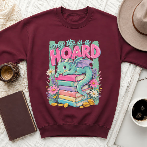 My TBR is a Hoard Dragon Sweatshirt in Maroon