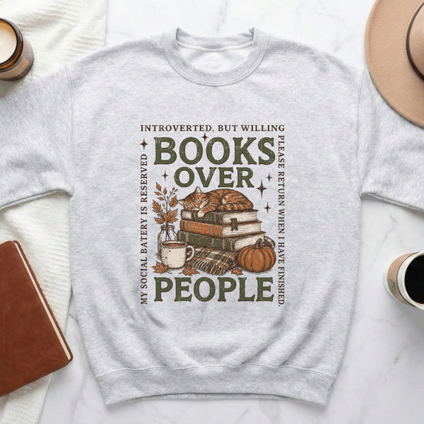Books Over People Sweatshirt in Ash